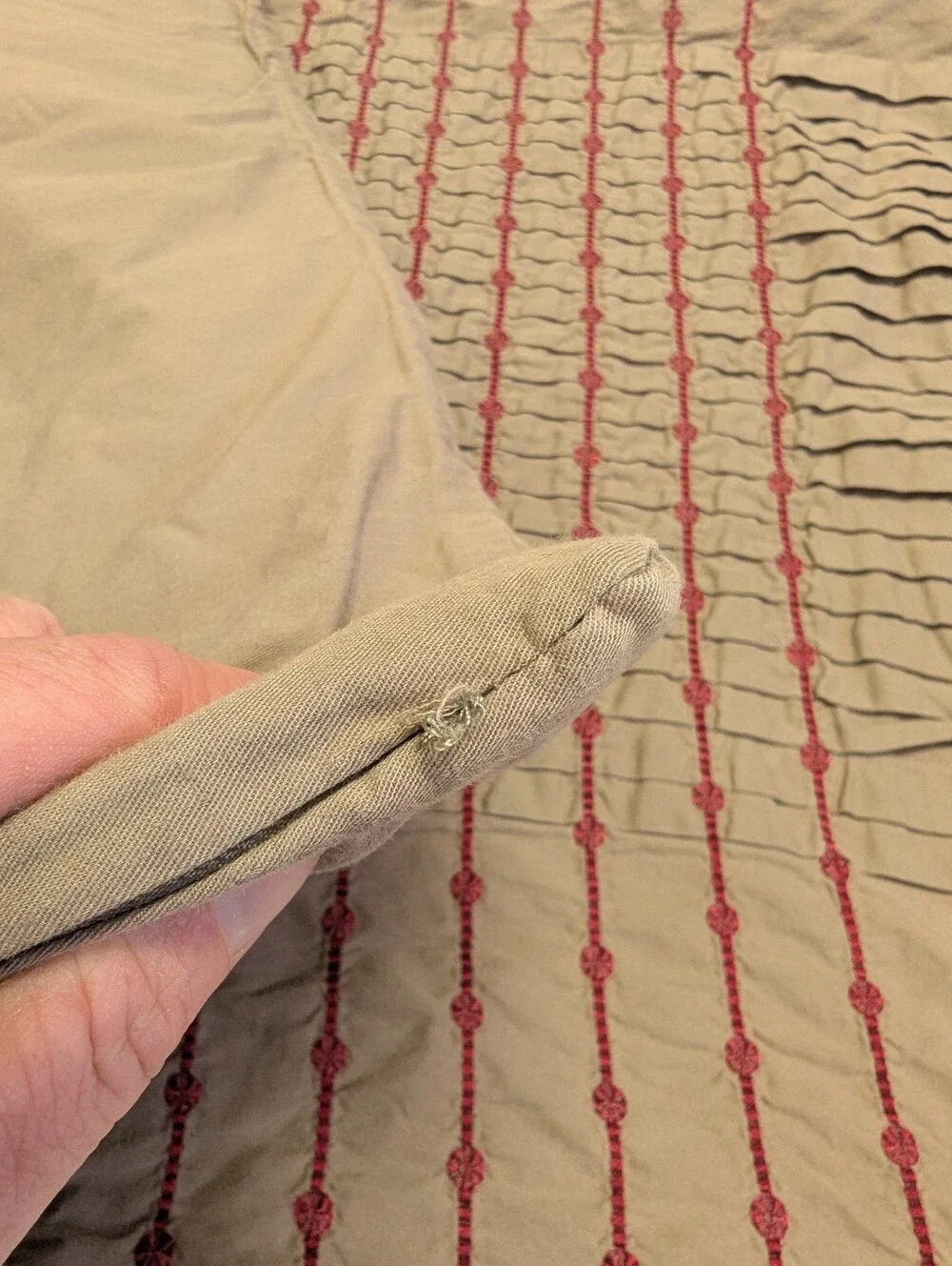 Natori Cherry Blossom Grey Taupe Embroidered Pleated Euro Sham Set  24